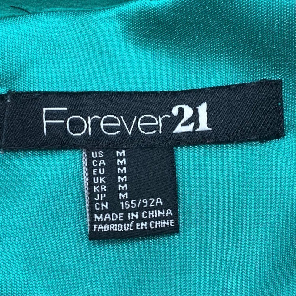 🎉Forever 21 Green Sheer Dress w/ Elastic Waist - Picture 4 of 6